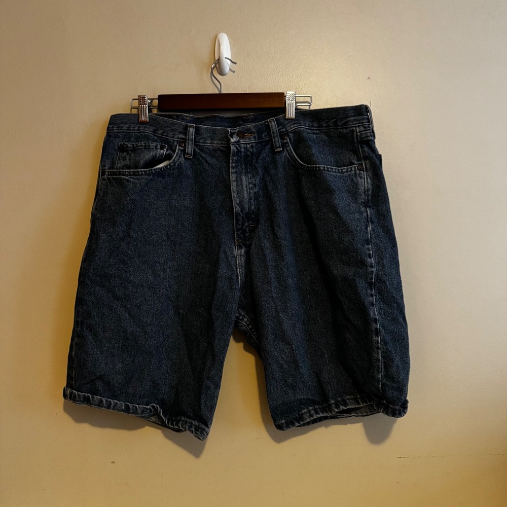 Wrangler Women's 38 Dark Wash Blue Denim Shorts 100% Cotton Classic Denim Fall